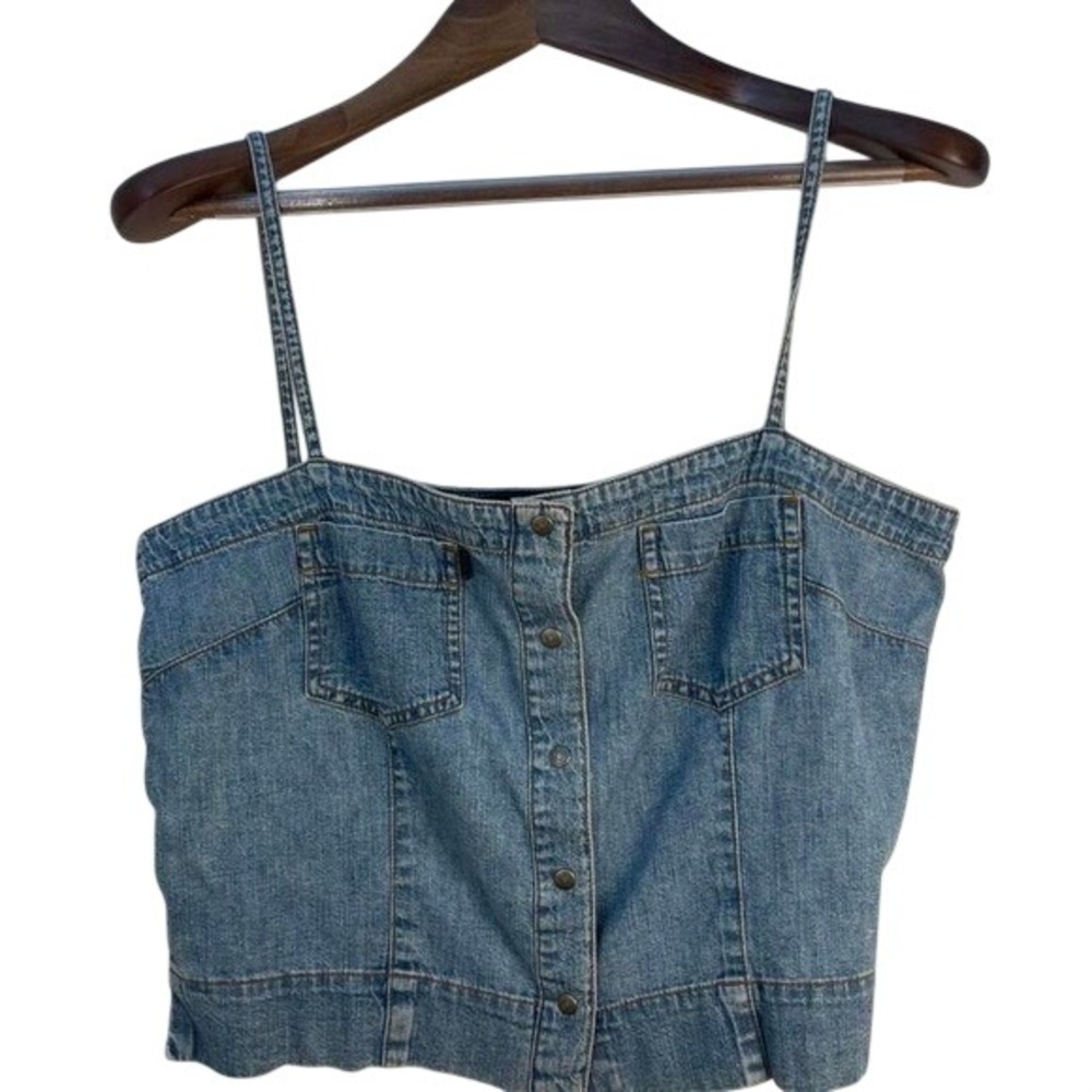 Ralph Lauren denim Co. 12 Blue denim crop top with front pockets